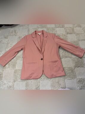 Lauren Conrad Women's Single-Button Blazer in Dusty Rose Size small